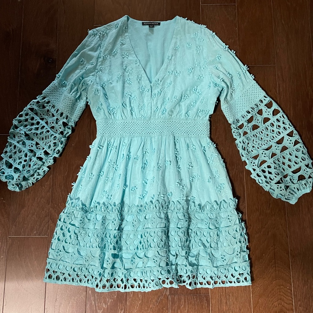 Boston Proper turquoise dress Medium